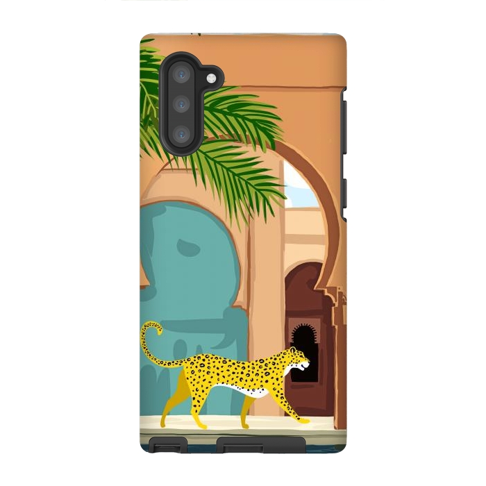Galaxy Note 10 StrongFit Cheetah Under The Moroccan Arch by Uma Prabhakar Gokhale