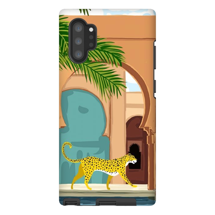 Galaxy Note 10 plus StrongFit Cheetah Under The Moroccan Arch by Uma Prabhakar Gokhale