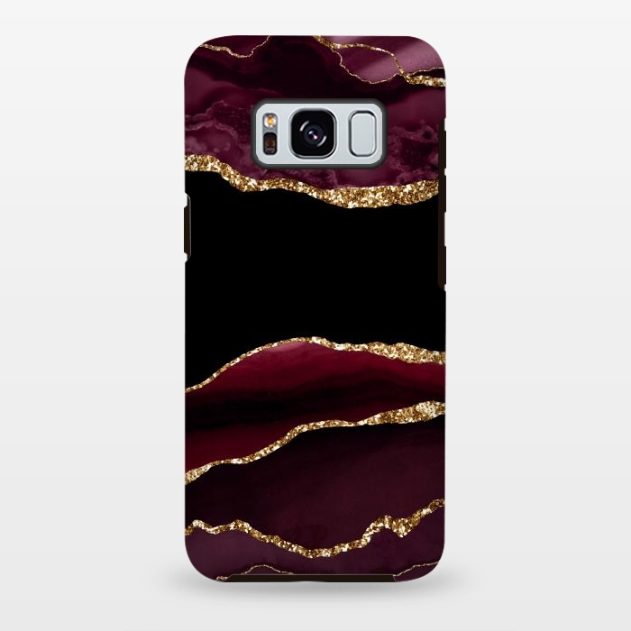 Galaxy S8 plus StrongFit burgundy agate marble by haroulita