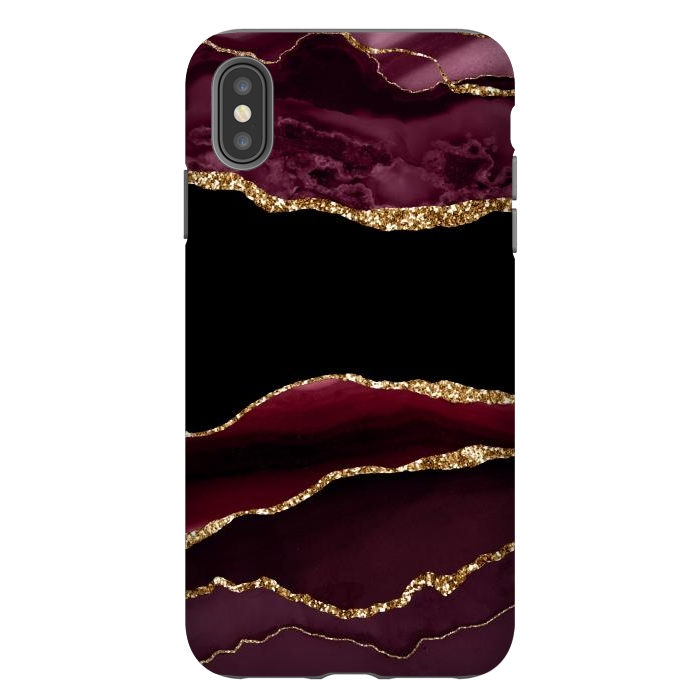 iPhone Xs Max StrongFit burgundy agate marble by haroulita