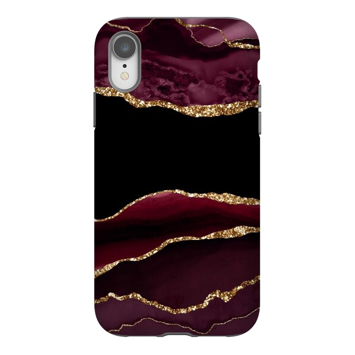 iPhone Xr StrongFit burgundy agate marble by haroulita