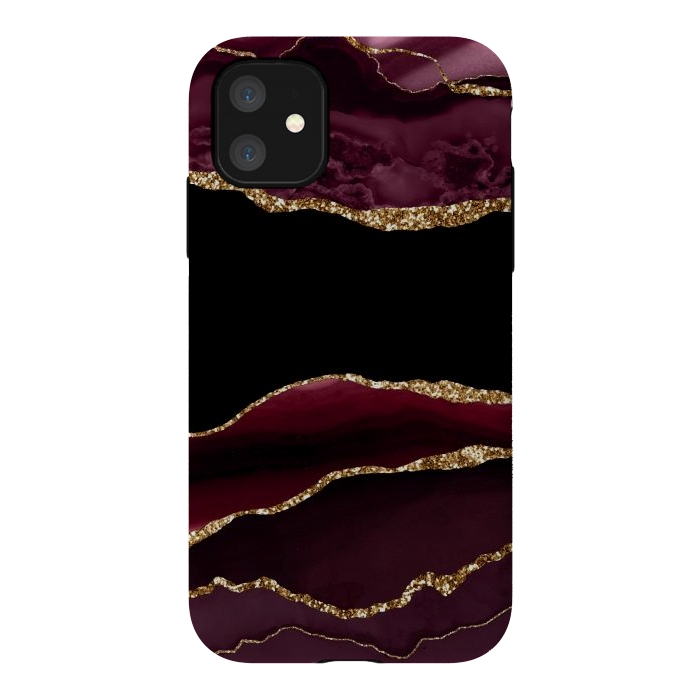 iPhone 11 StrongFit burgundy agate marble by haroulita