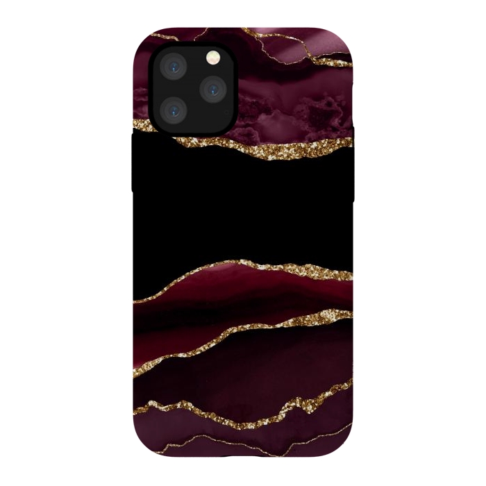 iPhone 11 Pro StrongFit burgundy agate marble by haroulita