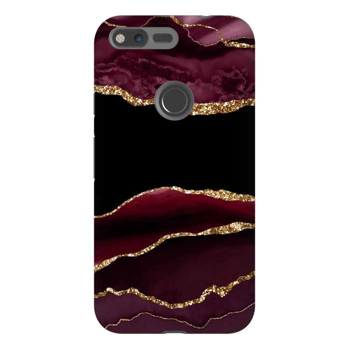 Pixel XL StrongFit burgundy agate marble by haroulita
