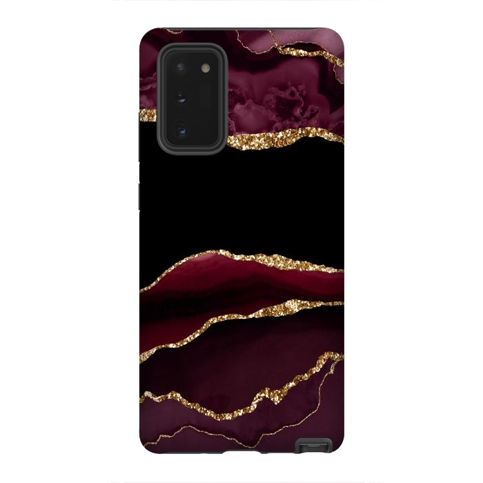 Galaxy Note 20 StrongFit burgundy agate marble by haroulita