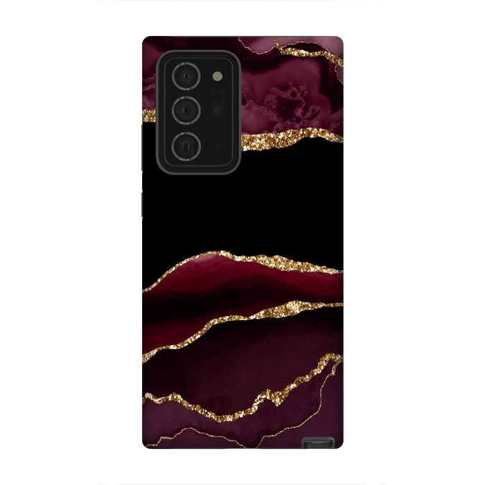 Galaxy Note 20 Ultra StrongFit burgundy agate marble by haroulita