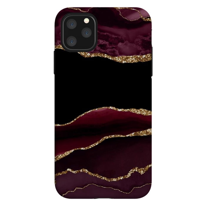 iPhone 11 Pro Max StrongFit burgundy agate marble by haroulita