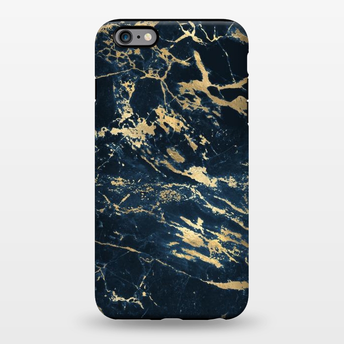 iPhone 6/6s plus StrongFit dark blue gold marble by haroulita