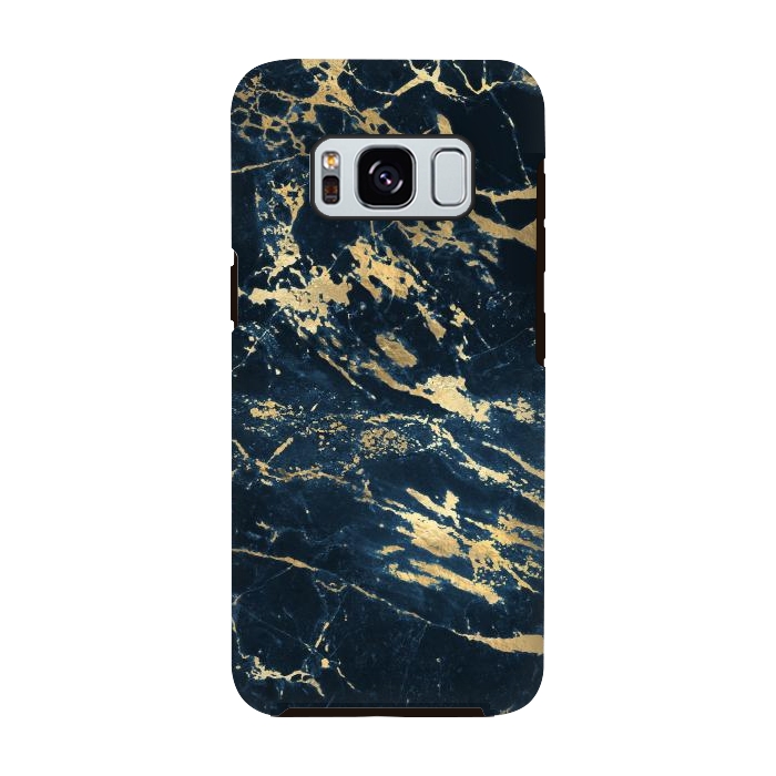 Galaxy S8 StrongFit dark blue gold marble by haroulita