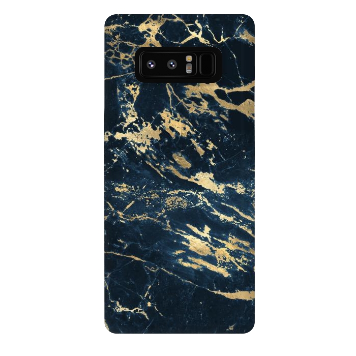 Galaxy Note 8 StrongFit dark blue gold marble by haroulita