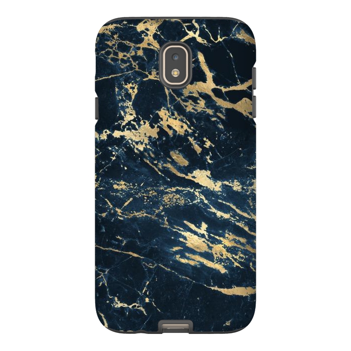 Galaxy J7 StrongFit dark blue gold marble by haroulita