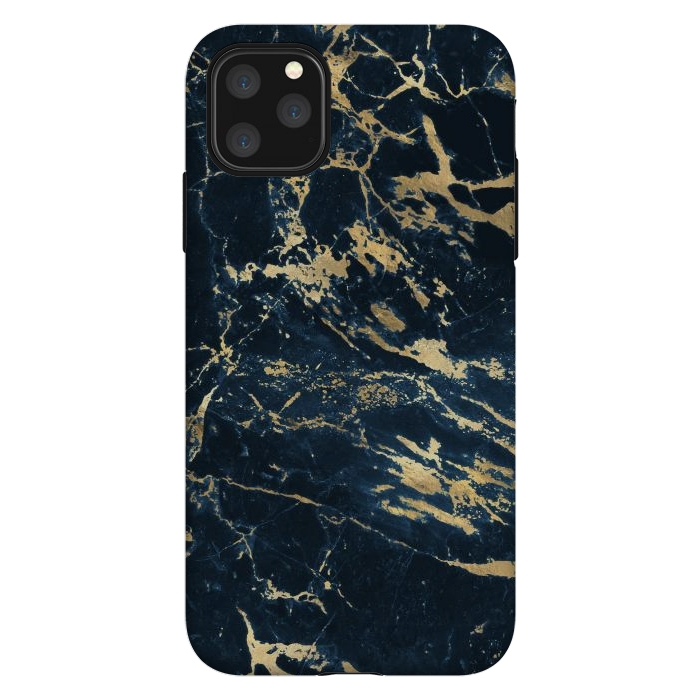 iPhone 11 Pro Max StrongFit dark blue gold marble by haroulita