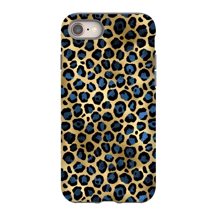 iPhone 8 StrongFit blue leopard print by haroulita