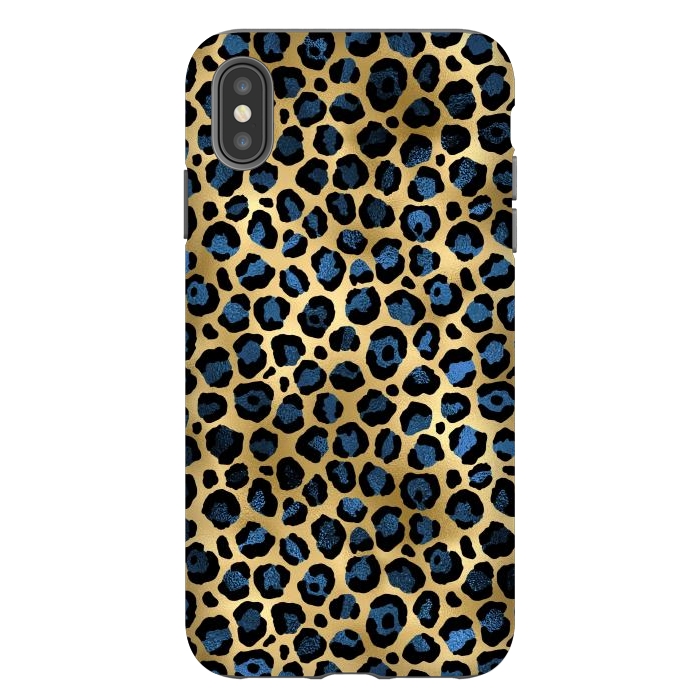 iPhone Xs Max StrongFit blue leopard print by haroulita