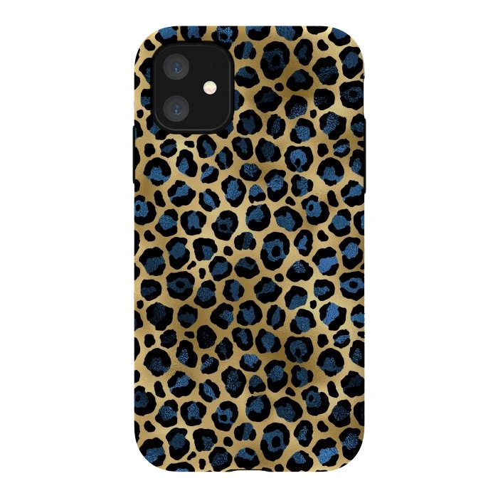 iPhone 11 StrongFit blue leopard print by haroulita
