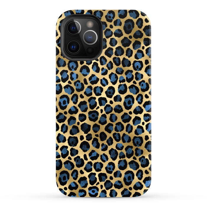iPhone 12 Pro Max StrongFit blue leopard print by haroulita