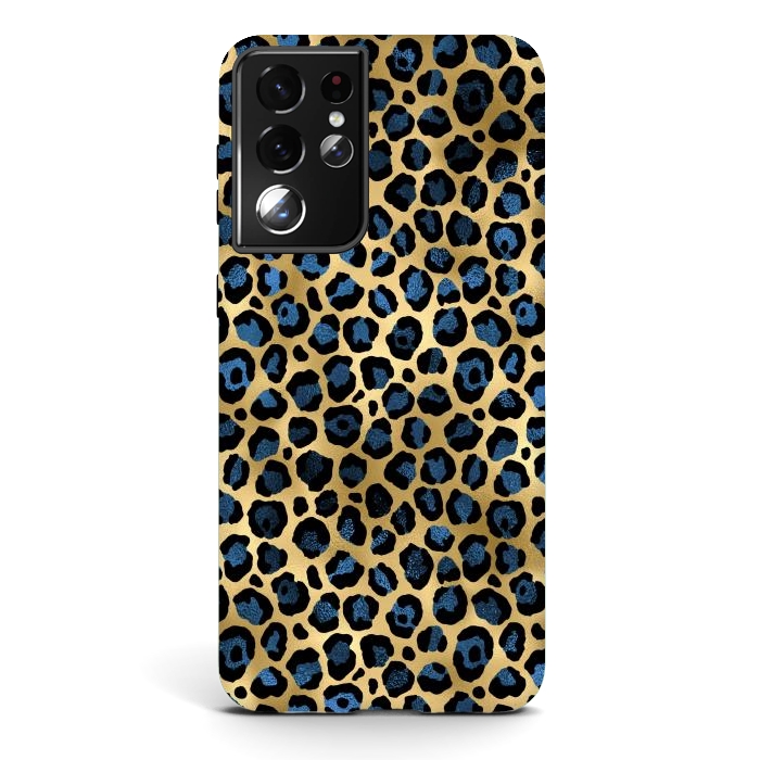 Galaxy S21 ultra StrongFit blue leopard print by haroulita