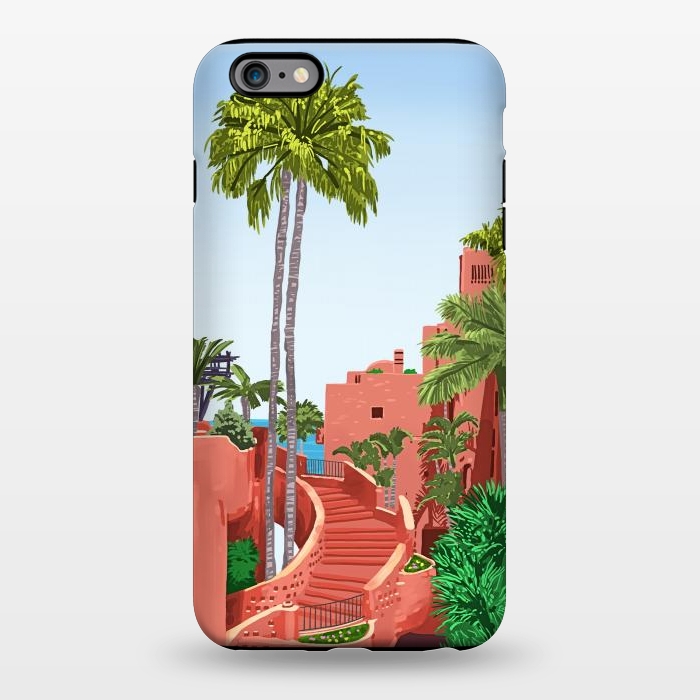 iPhone 6/6s plus StrongFit Tropical Architecture, Mexico Exotic Places Building Illustration Bohemian Painting Palm by Uma Prabhakar Gokhale