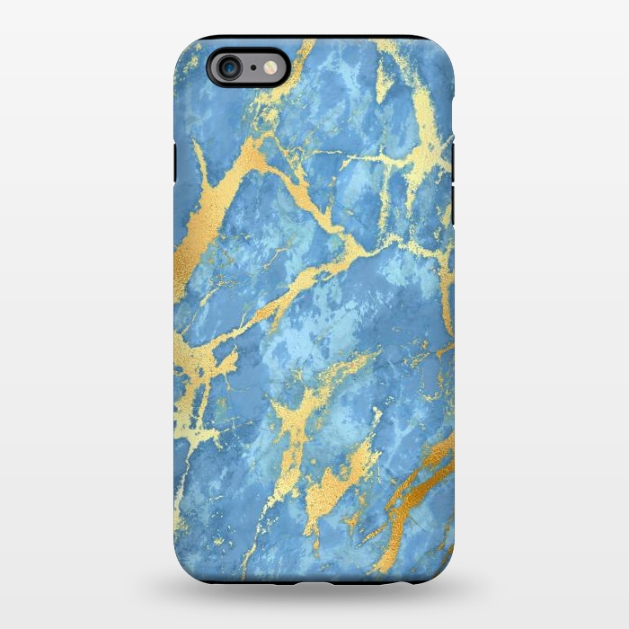 iPhone 6/6s plus StrongFit sky blue gold marble by haroulita
