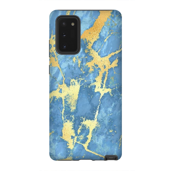 Galaxy Note 20 StrongFit sky blue gold marble by haroulita