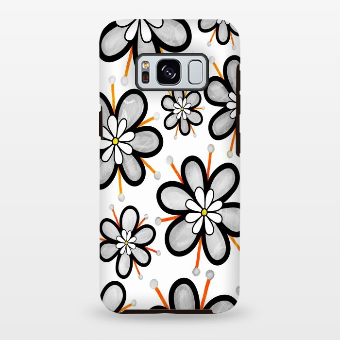 Galaxy S8 plus StrongFit gray flowers  by haroulita