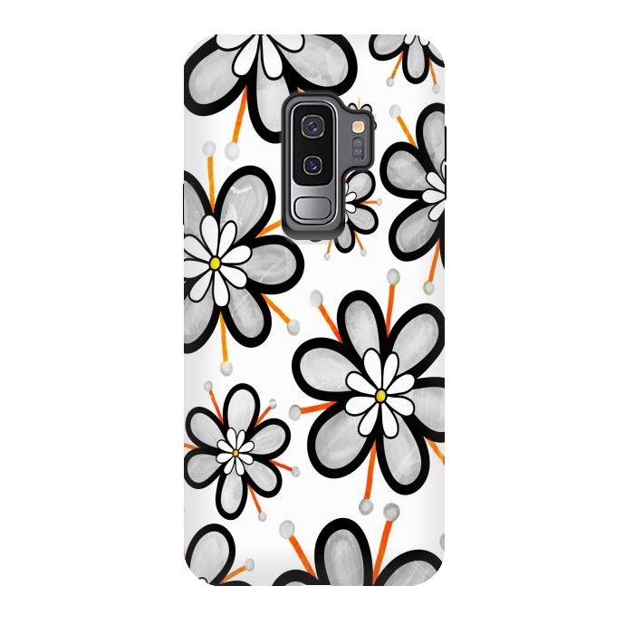 Galaxy S9 plus StrongFit gray flowers  by haroulita