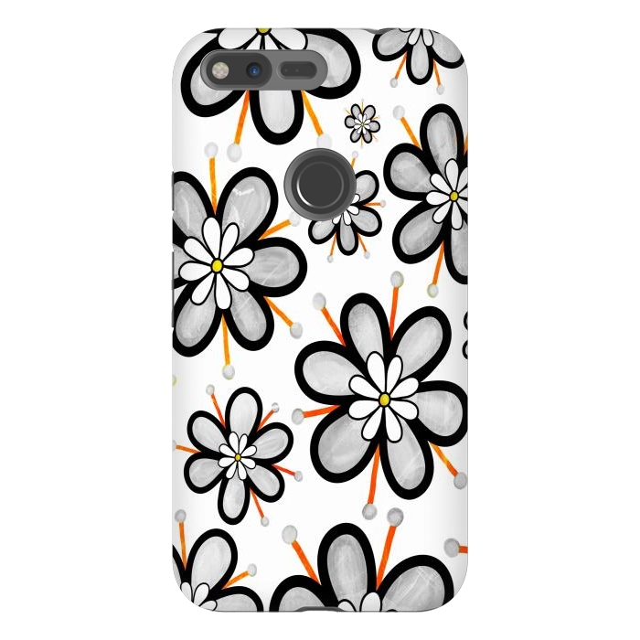 Pixel XL StrongFit gray flowers  by haroulita