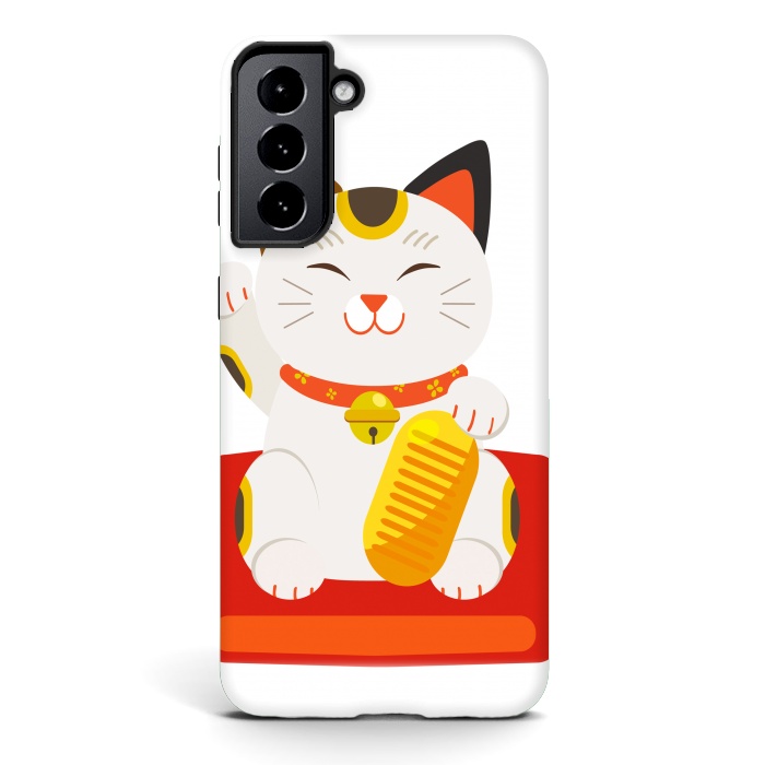 Galaxy S21 StrongFit lucky cat by haroulita