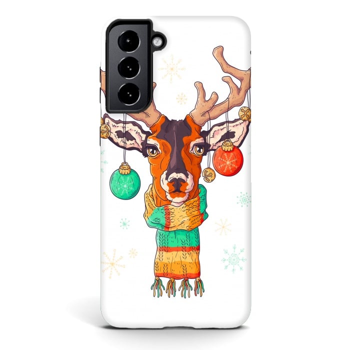 Galaxy S21 StrongFit christmas reindeer by haroulita