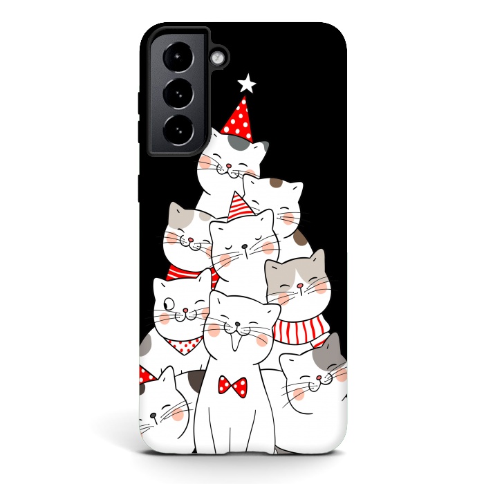 Galaxy S21 StrongFit christmas cats by haroulita