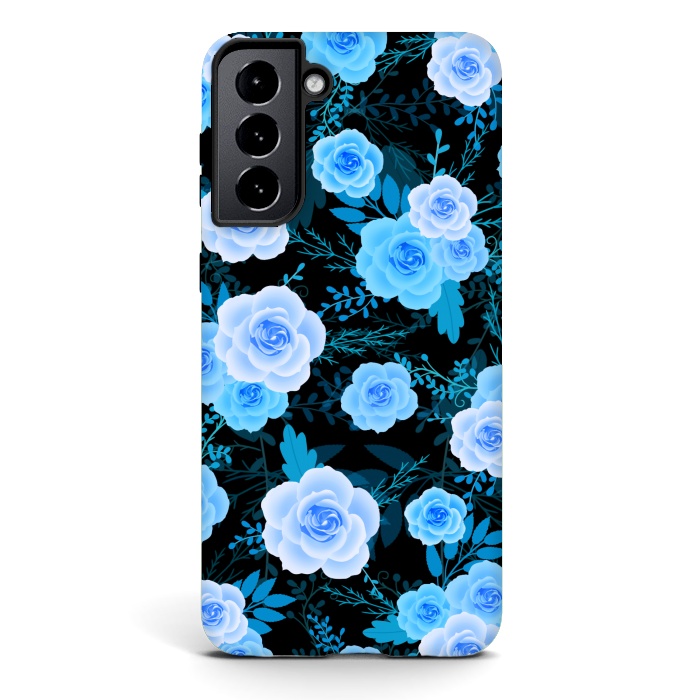 Galaxy S21 StrongFit Blue purple roses by Jms