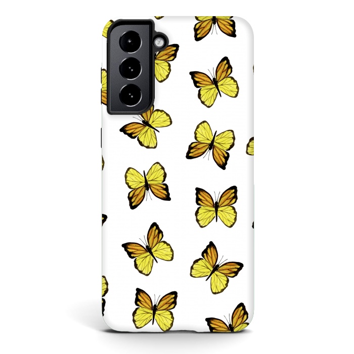 Galaxy S21 StrongFit Yellow butterflies by Julia Badeeva