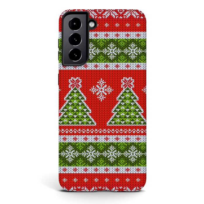 Galaxy S21 StrongFit Ugly christmas sweater pattern  by Winston