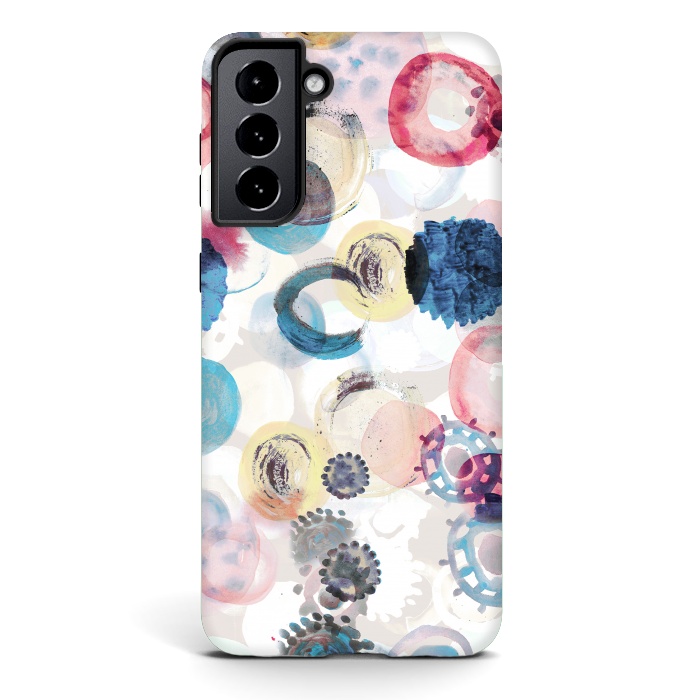 Galaxy S21 StrongFit Colorful painted spots by Oana 