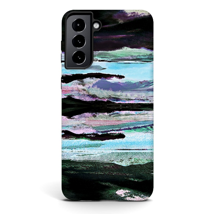 Galaxy S21 StrongFit Mountain landscape textured modern painting by Oana 