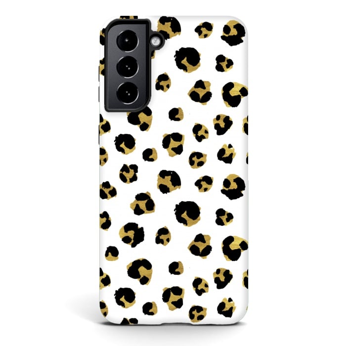 Galaxy S21 StrongFit Leopard. Black and gold by Julia Badeeva