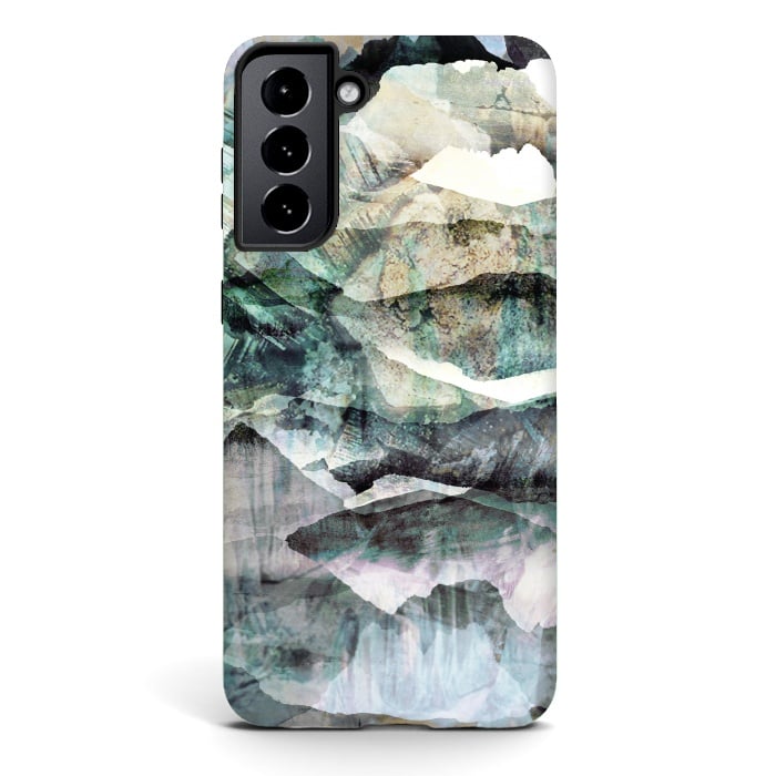 Galaxy S21 StrongFit Faded stylised mountain landscape by Oana 