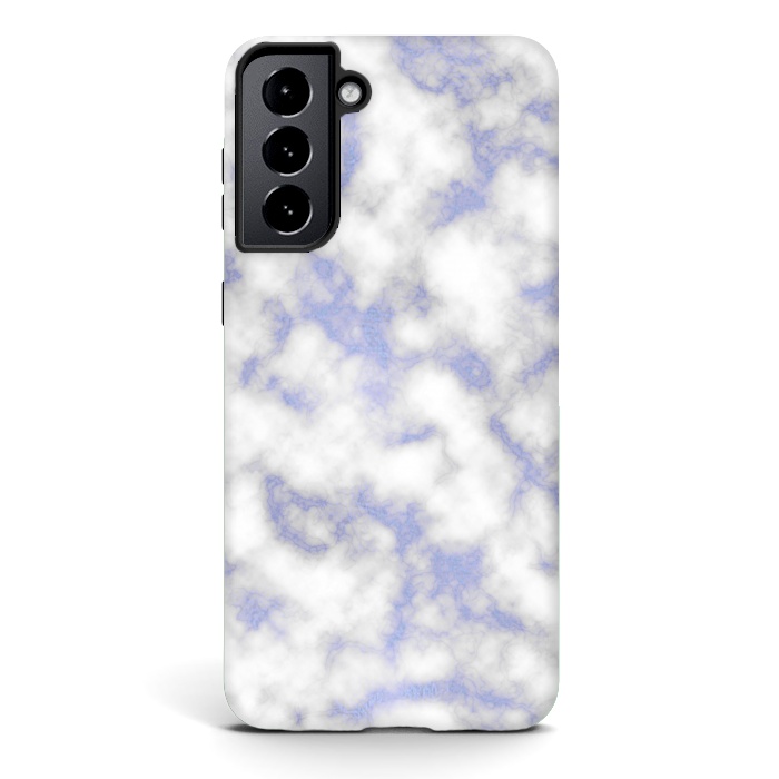 Galaxy S21 plus StrongFit Blue and White Marble Texture by Julie Erin Designs