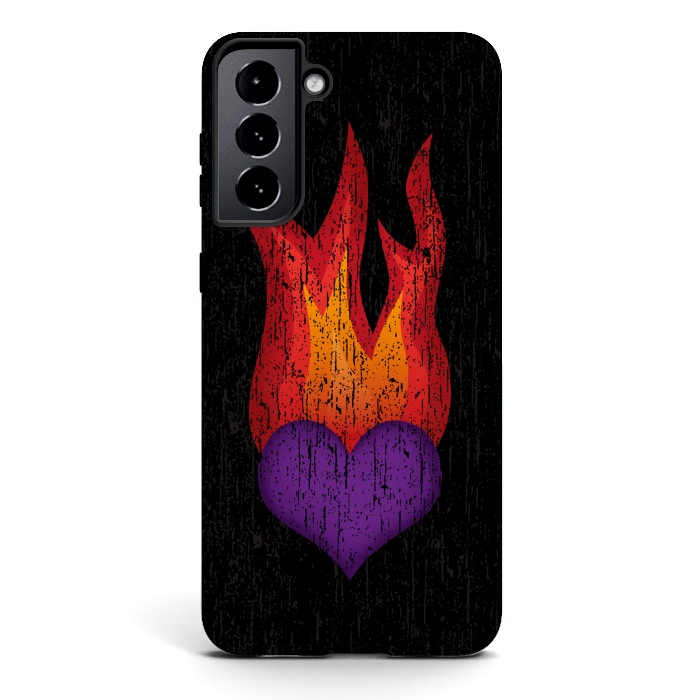 Galaxy S21 plus StrongFit Heart on Fire by Majoih
