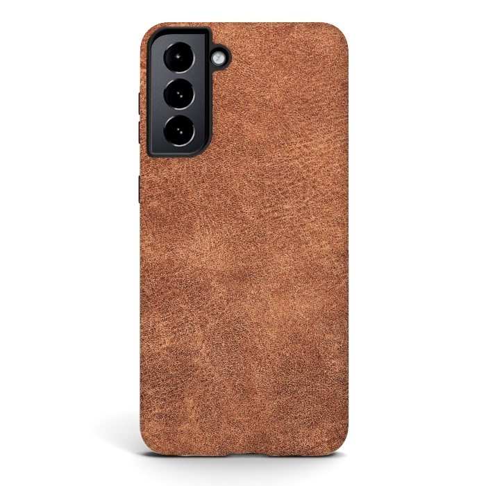 Galaxy S21 StrongFit Brown leather texture  by Winston
