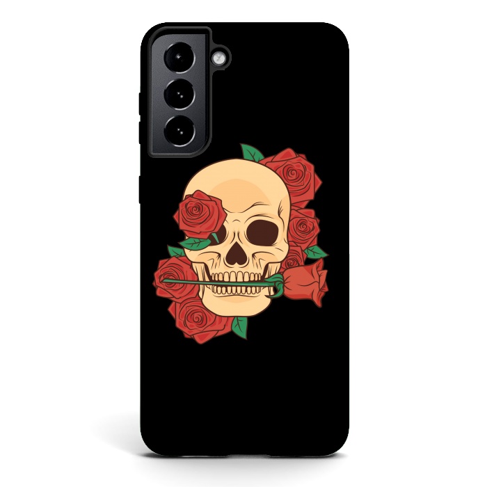 Galaxy S21 plus StrongFit RED ROSE SKULL BABY by MALLIKA