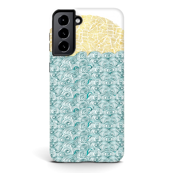 Galaxy S21 StrongFit Tribal Sea and Ocean by Pom Graphic Design