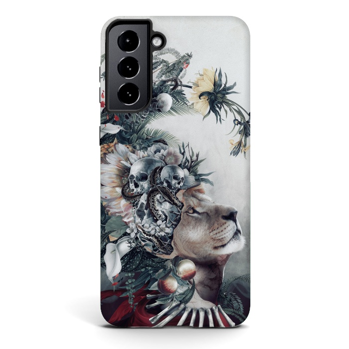 Galaxy S21 plus StrongFit Lion and Skulls by Riza Peker