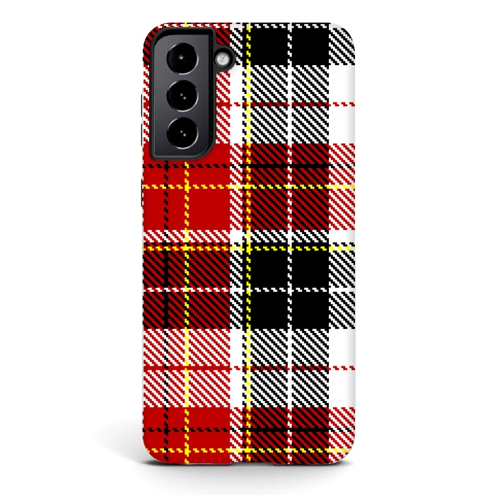 Galaxy S21 StrongFit RED AND  BLACK CHECKS by MALLIKA