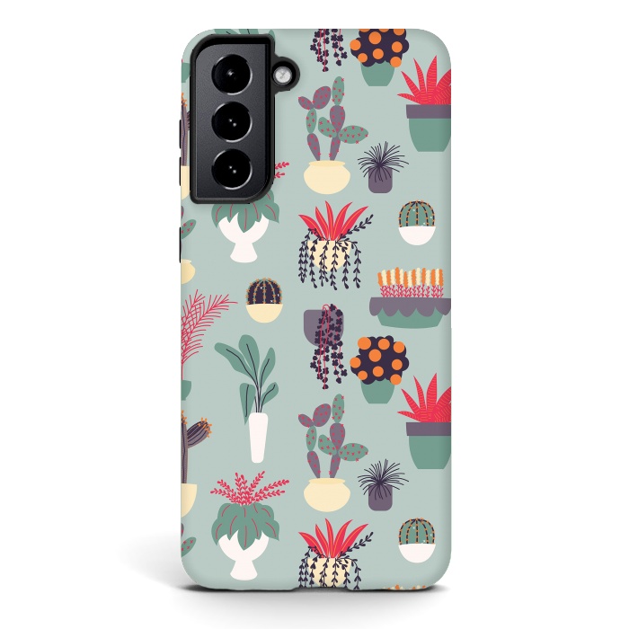 Galaxy S21 StrongFit Houseplants Pattern 02 by Jelena Obradovic