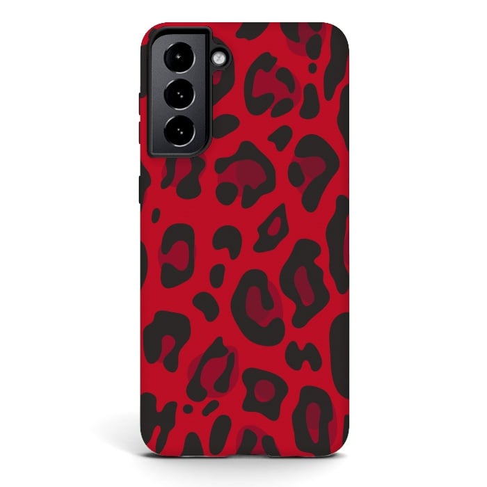 Galaxy S21 StrongFit red animal print by haroulita