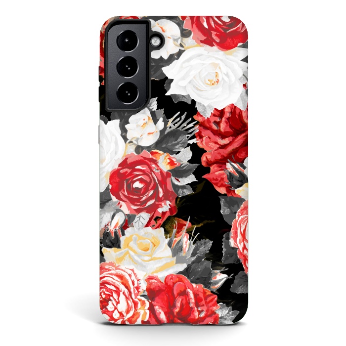 Galaxy S21 StrongFit Red and white roses by Oana 