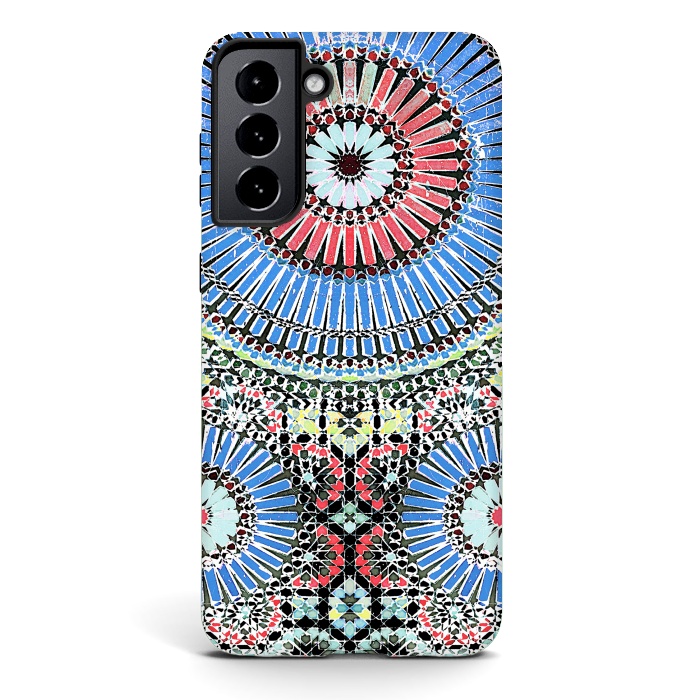 Galaxy S21 StrongFit Colorful Moroccan inspired mosaic tiles by Oana 