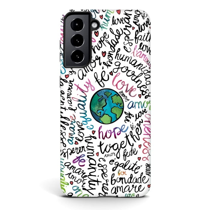 Galaxy S21 plus StrongFit Inspirational World II by Pom Graphic Design