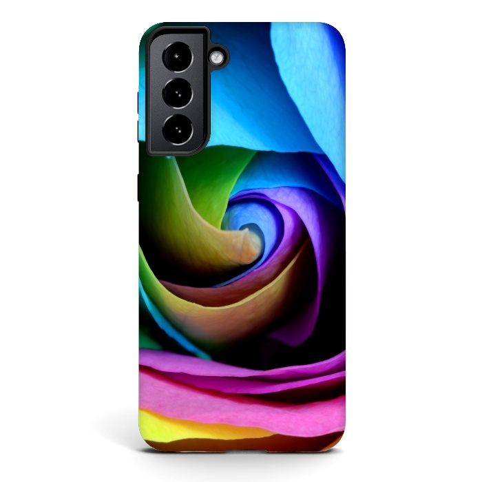 Galaxy S21 StrongFit colorful rose by haroulita